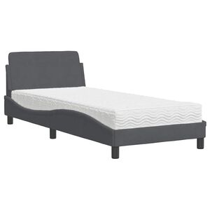 vidaXL Krevet s madracem Dover tamnosivi 80 x 200 cm bar&scaron;unasti