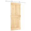 vidaXL Klizna vrata Prirodna i bijela 85 x 210 cm Čvrsta borovina