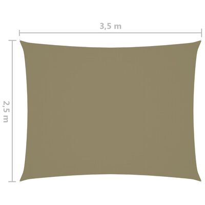 vidaXL Jedro protiv sunca od tkanine pravokutno 2,5 x 3,5 m bež
