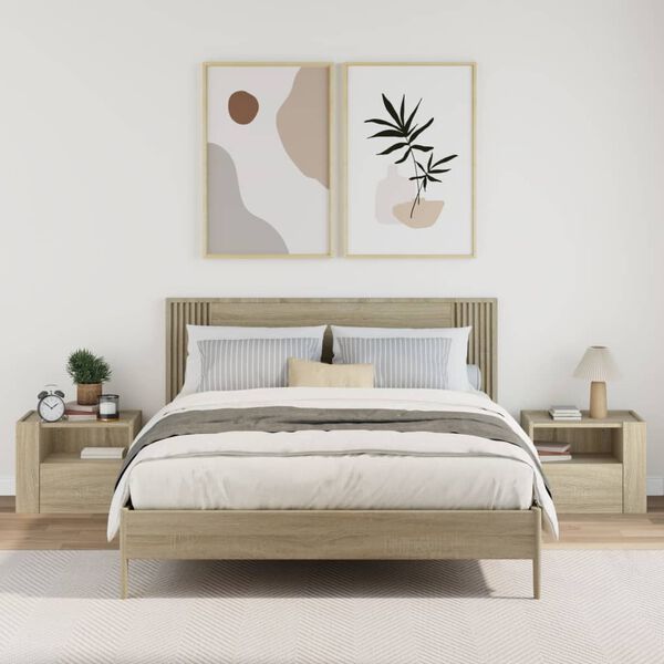 vidaXL Zidni noćni ormarići 2 kom boja hrasta sonome 45x30x35 cm