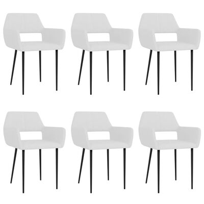 vidaXL Blagovaonske stolice od tkanine 6 kom bijele