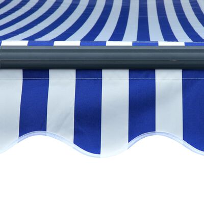 vidaXL Tenda sa senzorom za vjetar LED 600 x 300 cm plavo-bijela