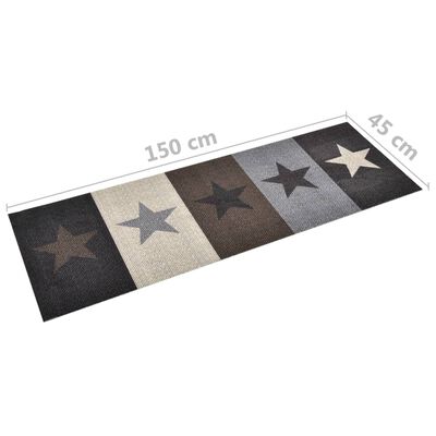 vidaXL Kuhinjski tepih s uzorkom zvijezda perivi 45 x 150 cm