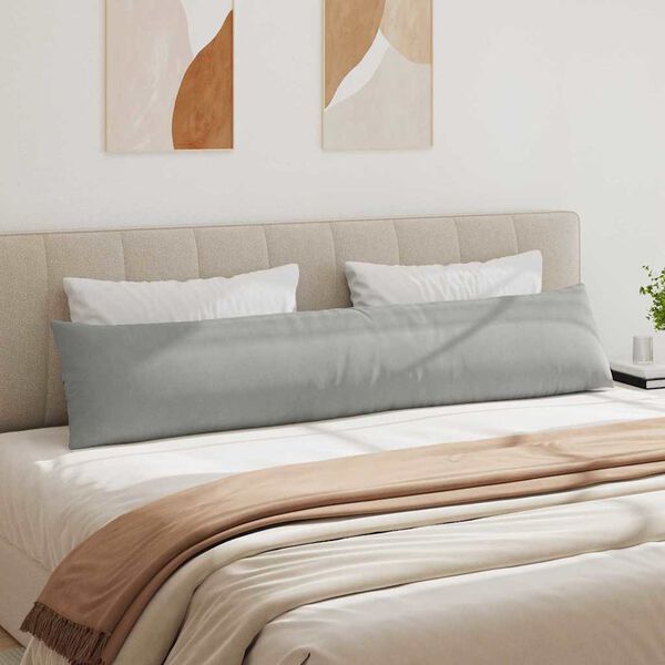 vidaXL Jastučići za sofu 2 pcs Svijetlo siva 200 x 40 cm tkanina