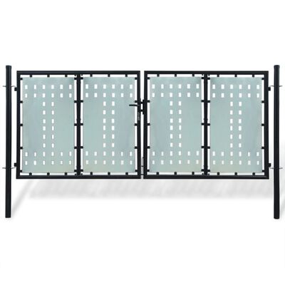vidaXL Crna jednostruka vrata za ogradu 300 x 175 cm