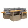 vidaXL 5-dijelni vrtni set sofa s jastucima bež od poliratana