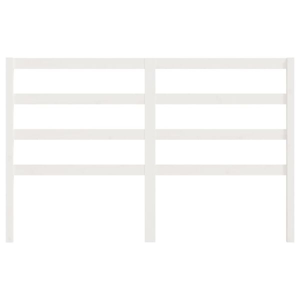 vidaXL Uzglavlje za krevet bijelo 146 x 4 x 100 cm od masivne borovine