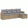 vidaXL 5-dijelni set vrtnih sofa s jastucima bež od poliratana