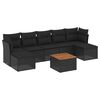 vidaXL 8-dijelni set vrtnih sofa od poliratana s jastucima crni