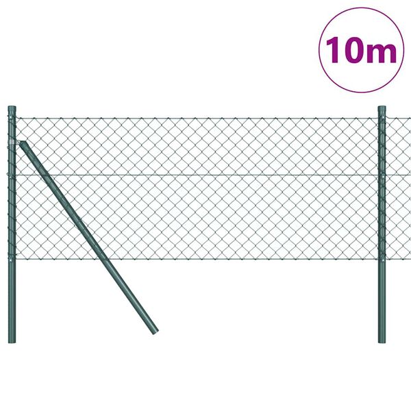 vidaXL Stup za ogradu Zelena 10 x 0,4 m (mreža 40 x 40 mm) Čelik i PVC