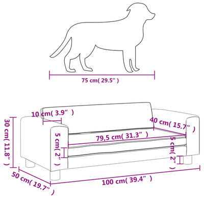 vidaXL Krevet za pse s produžetkom svjetlosivi 100x50x30 cm baršunasti