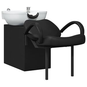 vidaXL Stolica za &scaron;ampon Crna i bijela 136 x 60 x 92 cm PVC