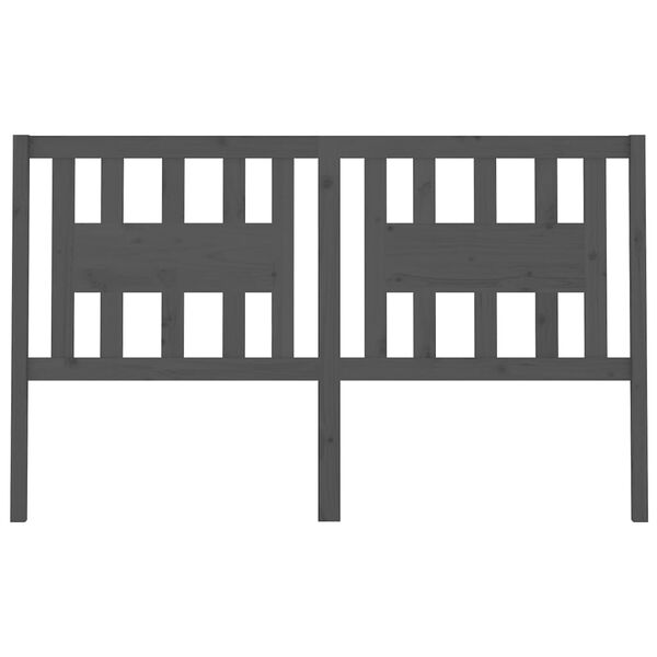 vidaXL Uzglavlje sivo 166 x 4 x 100 cm od masivne borovine