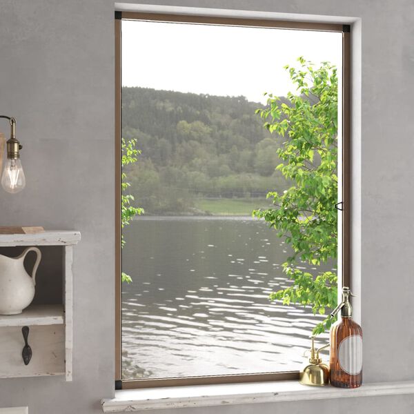 vidaXL Prozorski zaslon protiv insekata smeđi 80 x 120 cm