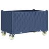 vidaXL Vrtna sadilica s kotačima plava siva 80x50x54 cm PP