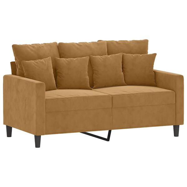 vidaXL 3-dijelni set sofa s jastucima smeđi baršunasti