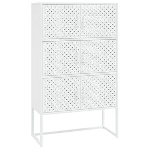vidaXL Visoka komoda bijela 80 x 35 x 135 cm čelična