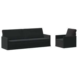 vidaXL Set sofe 2 pcs Crna Bar&scaron;un