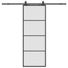 vidaXL Klizna vrata s priborom crna 76 x 205 cm od ESG stakla