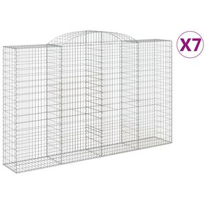 vidaXL Lučne gabionske ko&scaron;are 7 kom 300x50x180/200cm pocinčano željezo