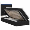 vidaXL LED krevet za pohranu s madracem Crna 100 x 200 cm Tkanina