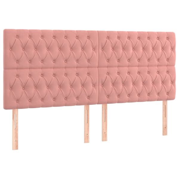 vidaXL Uzglavlje roze 200x7x118/128 cm bar&scaron;unasto