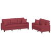 vidaXL 2-dijelni set sofa s jastucima boja vina od umjetne kože