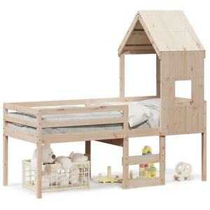vidaXL Visoki krevet s krovom 80 x 200 cm od masivne borovine