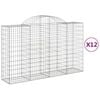 vidaXL Lučne gabionske ko&scaron;are 12kom 200x50x120/140cm pocinčano željezo