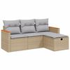 vidaXL 4-dijelni set vrtnih sofa s jastucima bež od poliratana