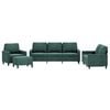vidaXL 4-dijelni set sofa s jastucima tamnozeleni bar&scaron;unasti