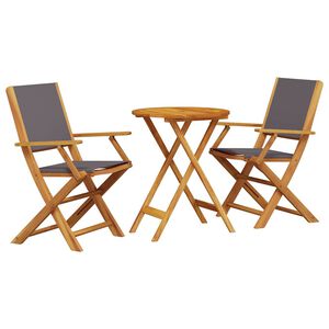 vidaXL 3-dijelni bistro set od tkanine i masivnog drva antracit
