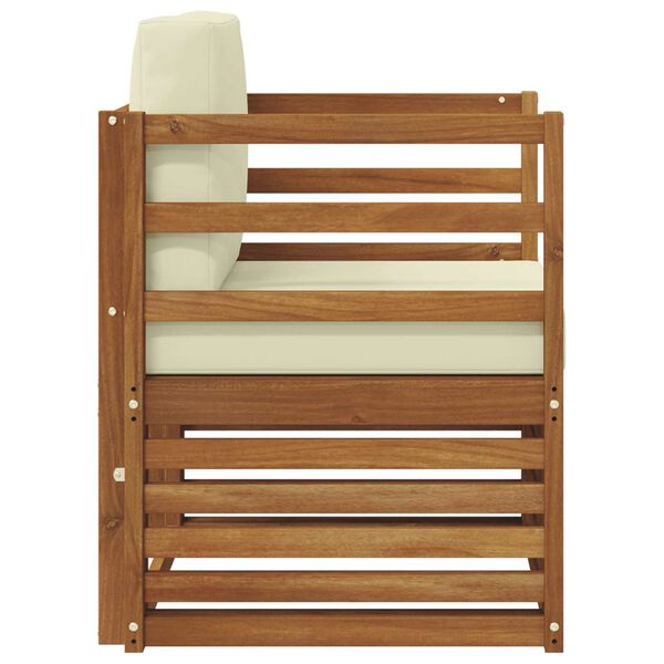 vidaXL Set vanjskih sofa Čvrsto drvo akacije i poliester Prirodna