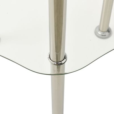 vidaXL Bočni stolić s 2 razine prozirni 38x38x50 cm od kaljenog stakla