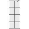 vidaXL Pregrada za tu&scaron;iranje s prozirnim staklom ESG 80 x 195 cm crna