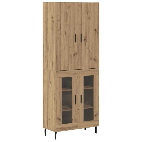 vidaXL Highboard 2 pcs Staro drvo Inženjerska drva i staklo