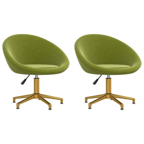 vidaXL Blagovaonske stolice 2 kom svjetlozelene bar&scaron;unaste