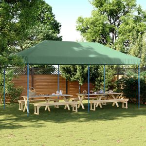vidaXL Sklopivi prigodni &scaron;ator za zabave zeleni 580x292x315 cm