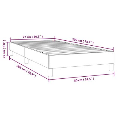 vidaXL Okvir za krevet s oprugama sivi 80 x 200 cm od umjetne kože