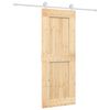 vidaXL Klizna vrata Prirodna i bijela 80 x 210 cm Čvrsta borovina