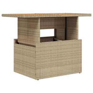 vidaXL Vrtni stol bež 100x55x73 cm od poliratana i drva bagrema
