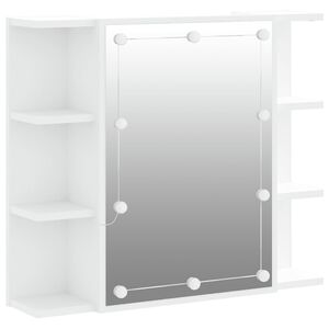 vidaXL Ormarić s ogledalom i LED svjetlima bijeli 70 x 16,5 x 60 cm