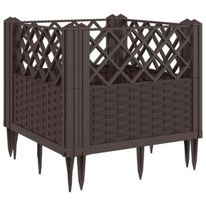 vidaXL Vrtna sadilica s klinovima smeđa 43,5x43,5x43,5 cm PP