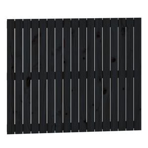 vidaXL Zidno uzglavlje crni 108 x 3 x 90 cm od masivne borovine