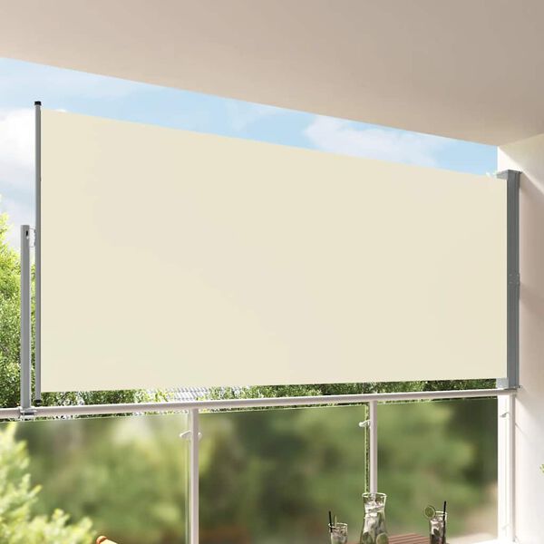 vidaXL Uvlačiva bočna tenda za terasu 160 x 300 cm krem