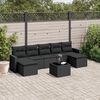 vidaXL 8-dijelni set vrtnih sofa od poliratana s jastucima crni