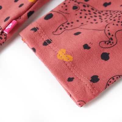 Dječja pidžama s dugim rukavima starinske ružičaste boje 128