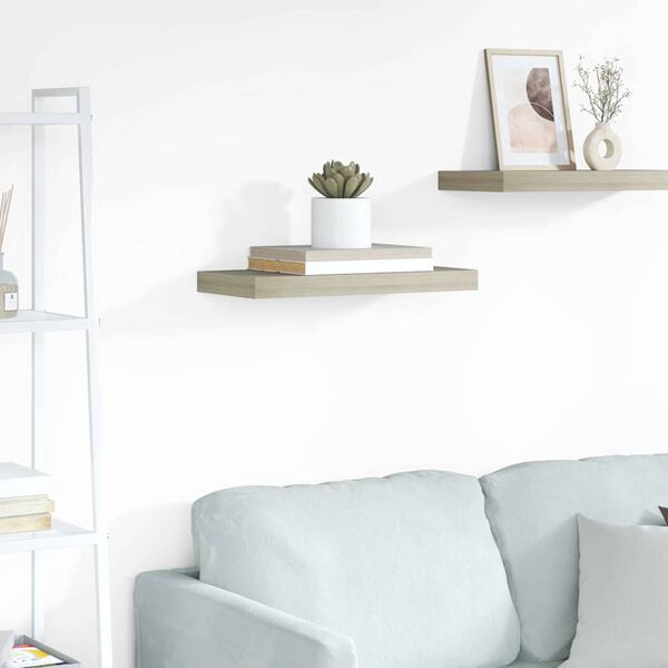 vidaXL Plutajuća zidna polica boja hrasta 50 x 23 x 3,8 cm MDF