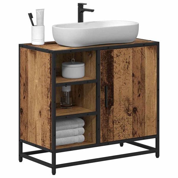 vidaXL Kupaonski ormar Staro drvo 65 x 33 x 60 cm Konstruirano drvo