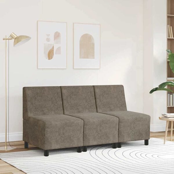 vidaXL Modularna sofa bez naslona za ruke tamno siva 55 cm umjetna koža